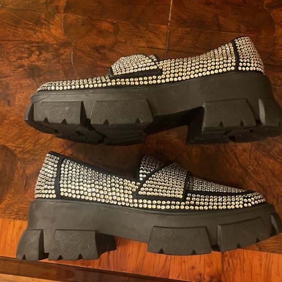 Steve Madden Trifecta Rhinestone Loafers - Picture 11 of 16